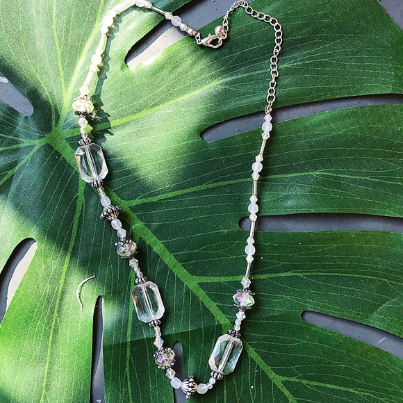 Vintage Jewelry - Aurora Borealis Crystal Beaded Choker 1970's